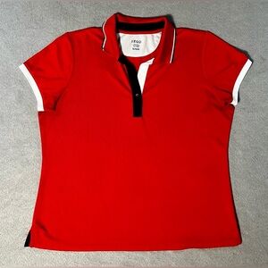 IZOD Women’s Polo Shirt XL Red Short Sleeve Casual Golf Beach Polyester